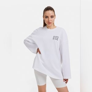 NWT Prime Time Oversized Long-Sleeve (White) - LIT Activewear